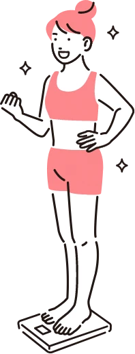 体重計に乗る女性