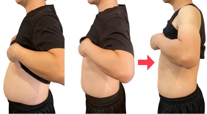 30代男性 ビフォーアフター 週に2回：2ヶ月で–5.5kg