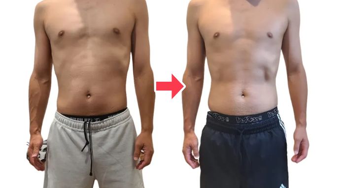 50代男性 ビフォーアフター 週に1回：1ヶ月の変化